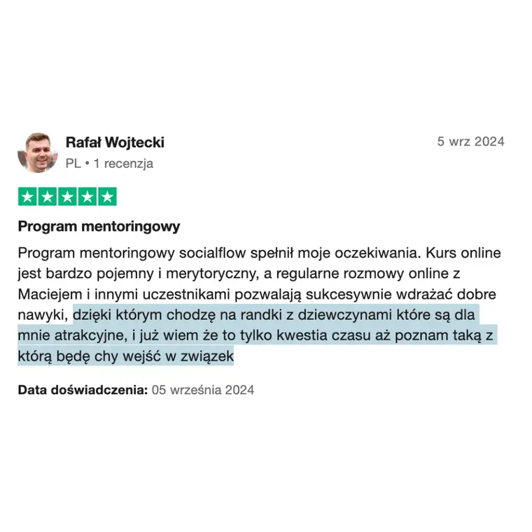 Opinia z Trustpilot 2