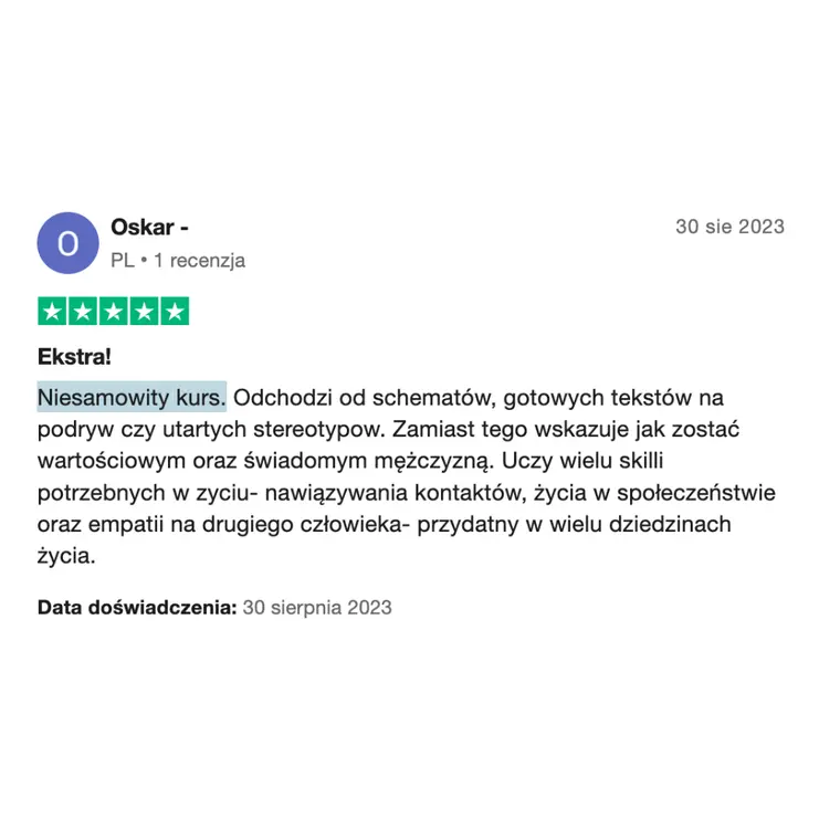Opinia z Trustpilot 1