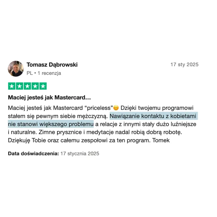 Opinia z Trustpilot 1