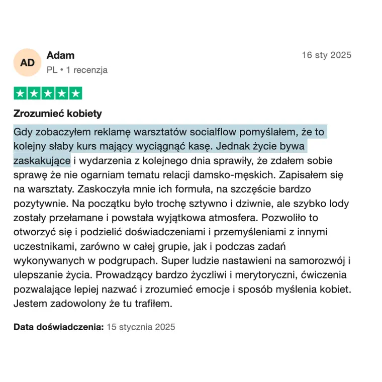 Opinia z Trustpilot 2